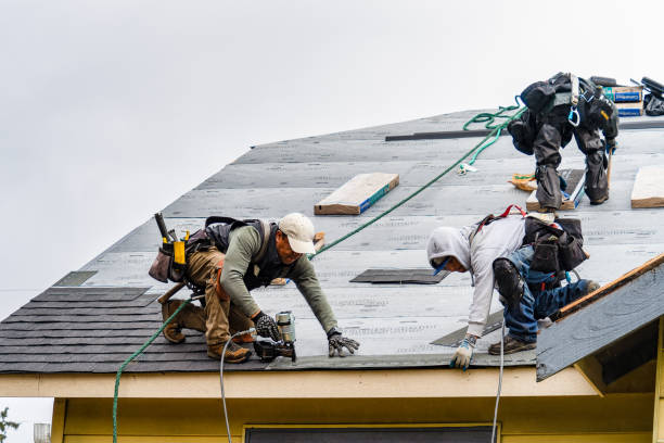 Professional Gutter Installation technician working in Nichols, IA